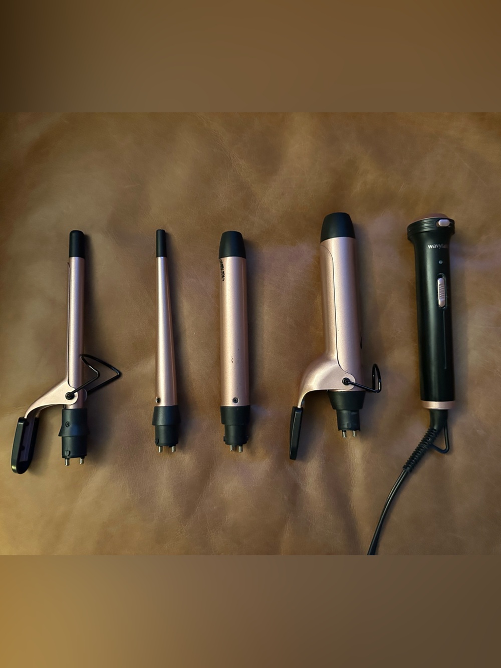 WavyCurl Multi-Size Rose Gold Interchangeable Curling Wand Set
